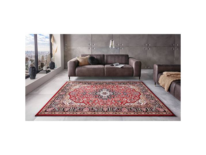 Kurzflorteppich Skazar Isfahan Rot/Ziegelrot 80 x 250cm Mischgewebe