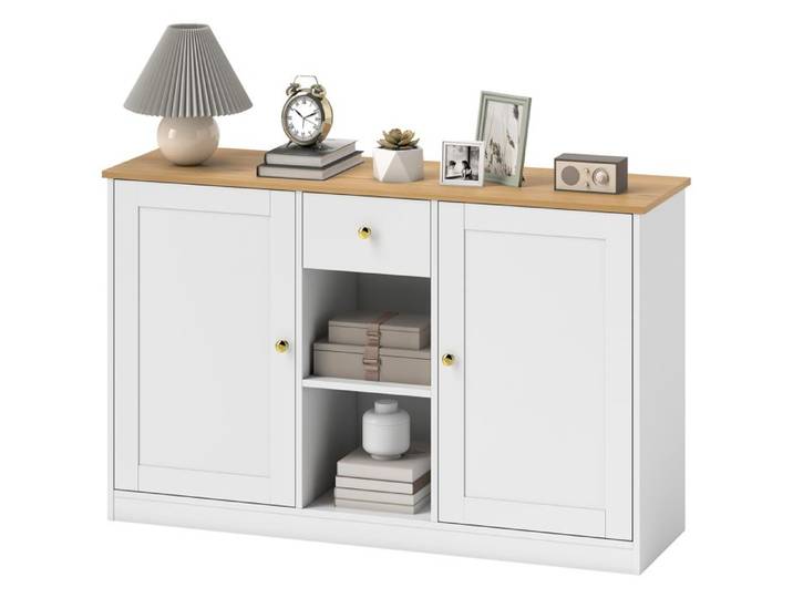 YWJ Commode de cuisine buffet avec tiroir armoires étagères panneau de particules blanc