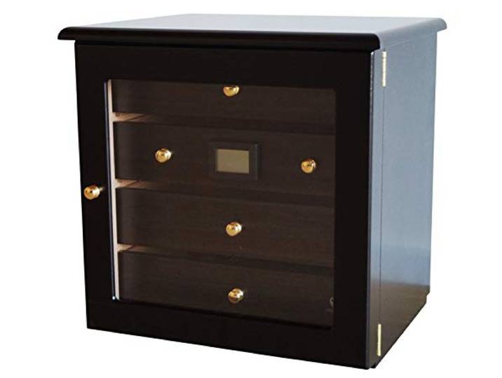 GERMANUS Zigarren Humidor Schrank Radix, Schwarz
