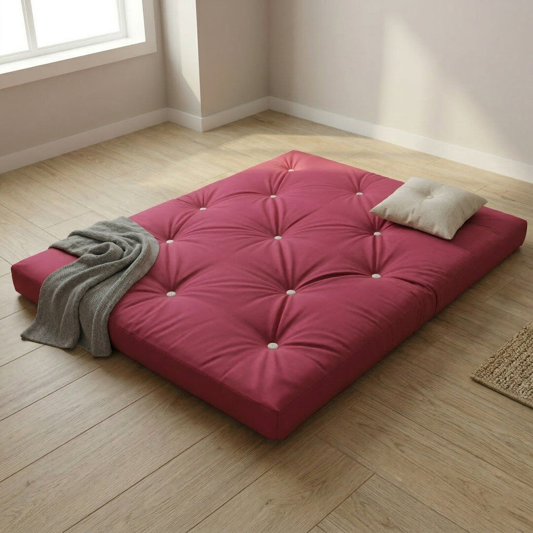 Symple Stuff 15cm Futon Mattress Futon Mattress Pink Small Double (4')