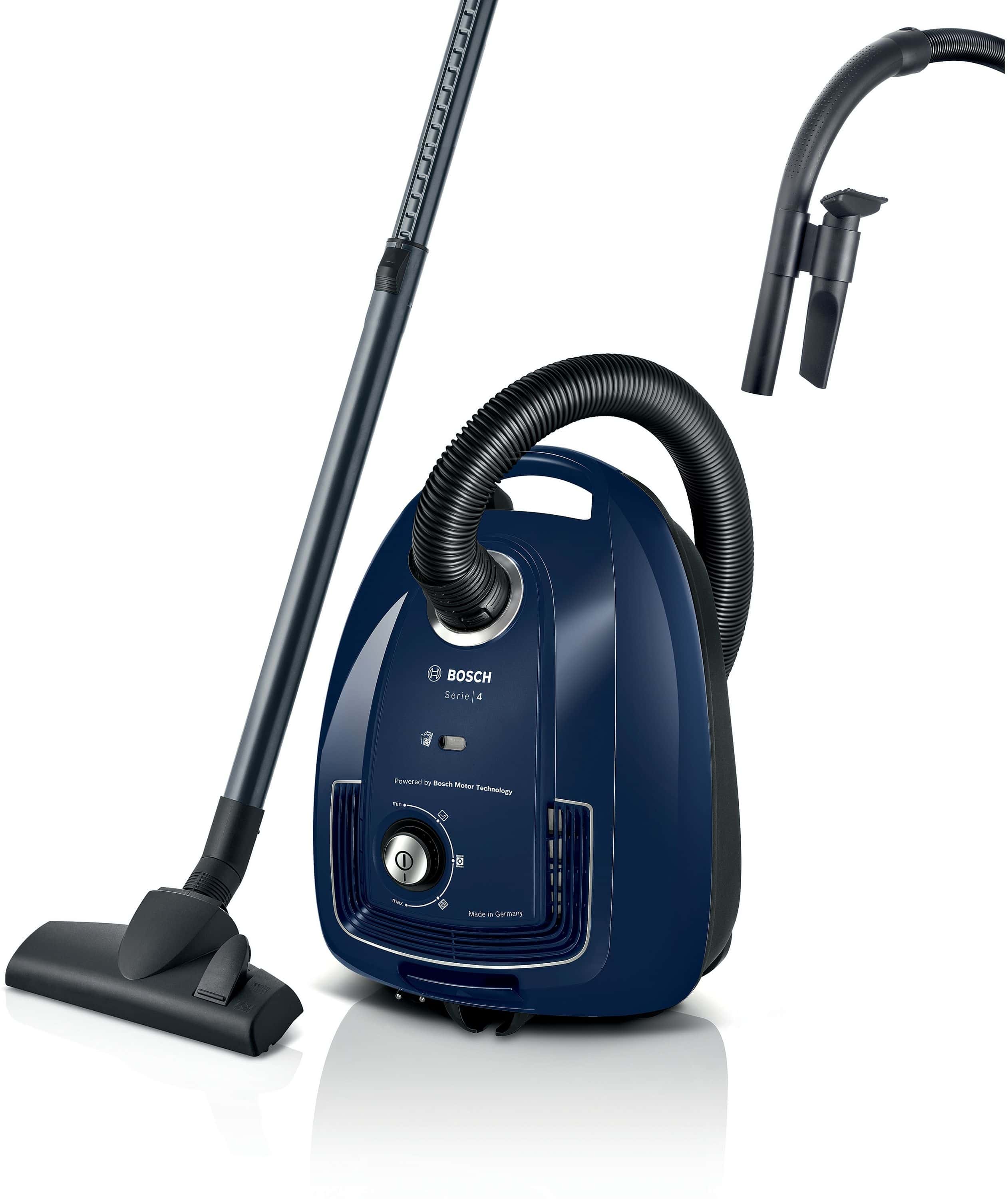 Bosch Serie 4 BGD38BU2 Bodenstaubsauger mit Staubbeutel 600 W PureAir (Blau)