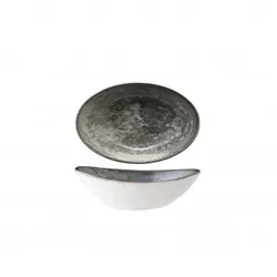 GÜRAL Porselen Crater ovales Schälchen, 11 x 7,5 cm, neues Knochenporzellan, Digitaldruck, Gural, 12er-Packung