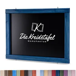 Die Kreidetafel Manufaktur Kreidetafel mit Holzrahmen / Maritimes Blau 100x50cm
