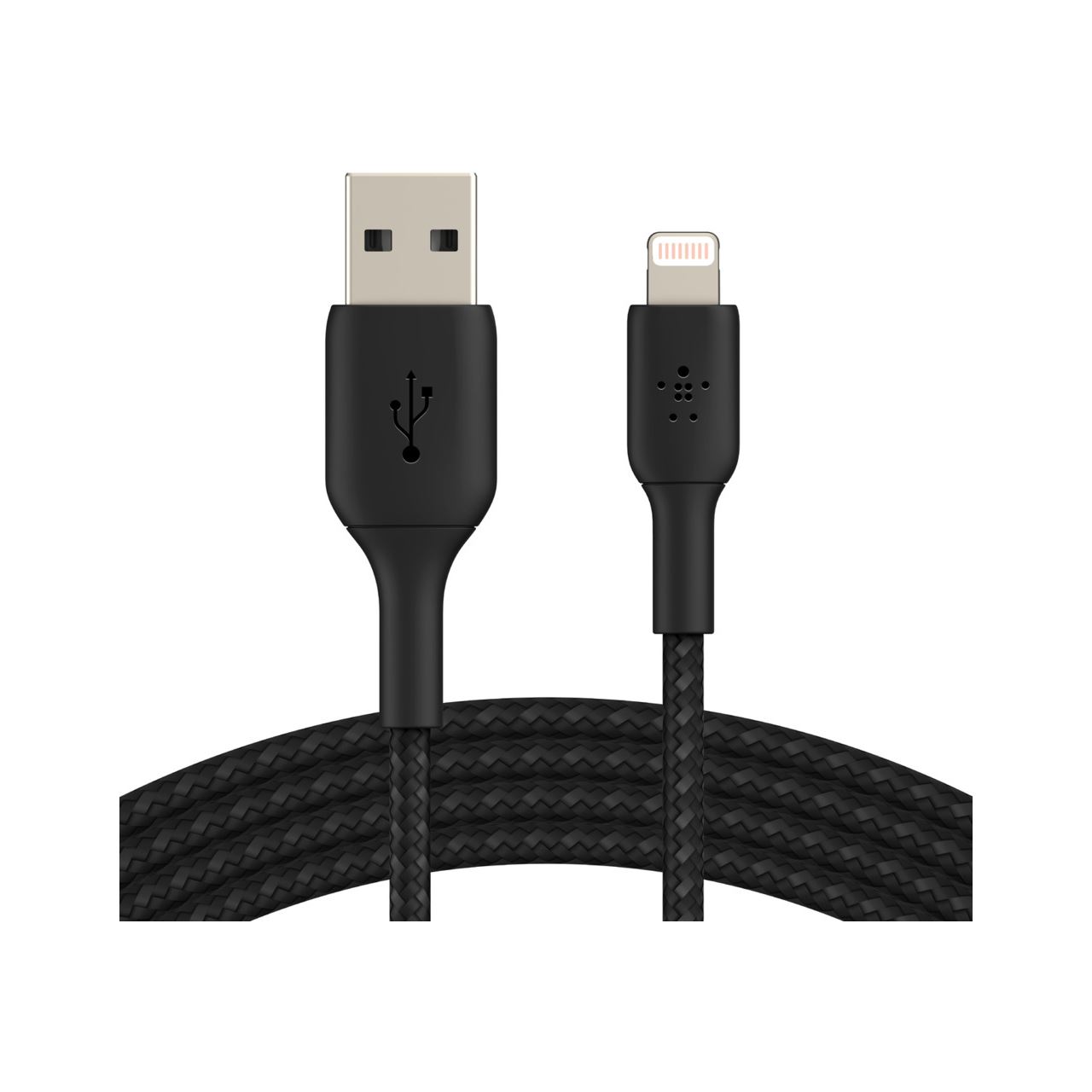 2.00m Belkin Lightning Lade/Sync Kabel ummantelt mfi schwarz
