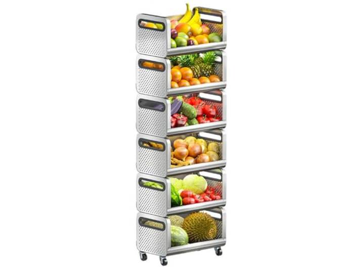 MJJRWF Küchenrollwagen mit Feststellbaren Rollen Dichter Boden, belüftete Seiten, feststellbare Rollen(40x28x143.5cm)