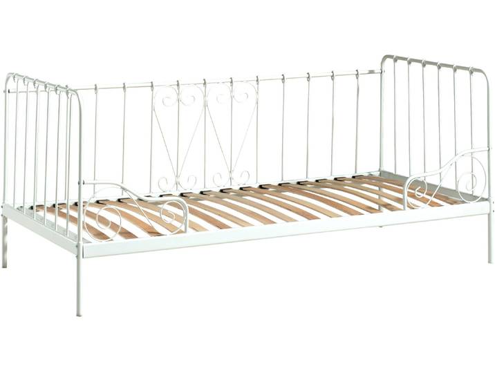 Jugendbett VIPACK Alice, Bettgestell Metall, pulverbeschichtet, in nostalgischem Design , weiß, B:94,5cm H:89,5cm L:205cm, Betten, Jugendbett, Metallbett inkl. Lattenrost, stabil und standfest