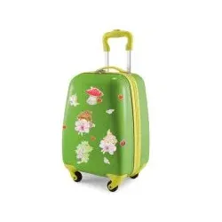 For Kids - Kindergepäck + reflektierende Aufkleber Feen, Kinderkoffer, Hartschalenkoffer für Kinder, Handgepäck, 24 Liter, Apfelgrün
