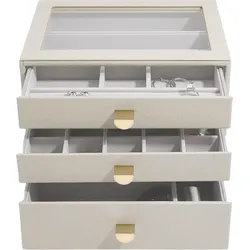 Stackers Schmuckkästchen classic hellbeige mit 3 Schubladen