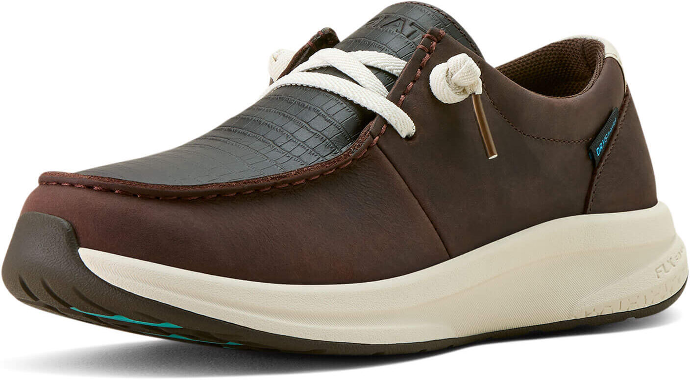 Women's Buckeye Waterproof Shoe in Chocolate Caiman Emboss Print, Size: 11 B / Medium by Ariat