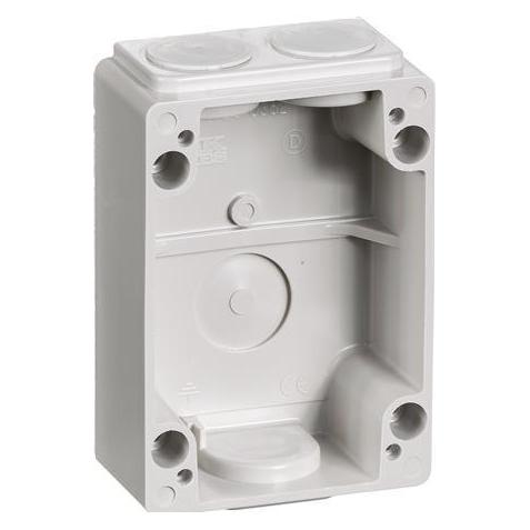 LK Drehschalter IP44-55 Sockel für Steckdose mit 2 Blenden oben und 1 Blende unten, lichtgrau (102J5362)