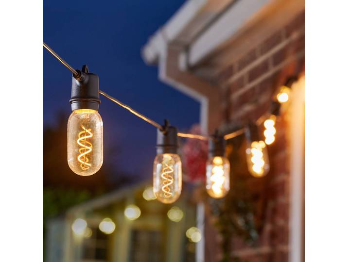 LED lichtketting op zonne-energie Vintage 365, 8-lamps, glas, IP44 365, helder / transparant, Glas