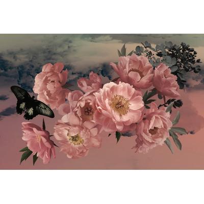 Fototapete PAPERMOON "BLUMEN ABSTRAKT-MUSTER DESIGN ROSEN BLUMEN DECOR RETRO", bunt, B:2m L:1,49m, Vlies, Tapeten