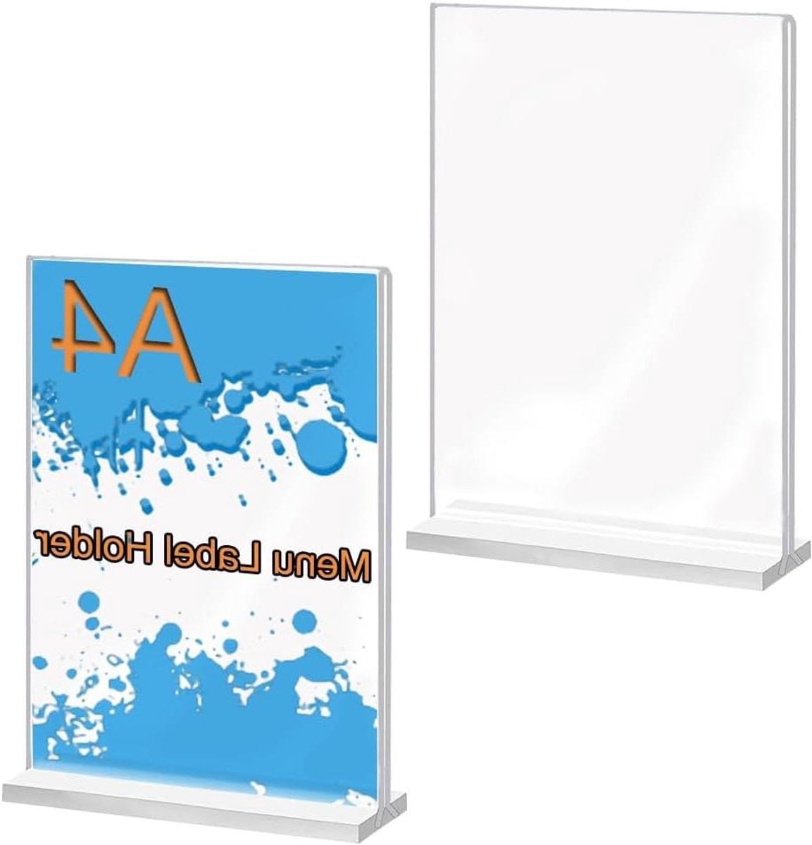 Transparante Acryl Tafelstandaard Bordhouder Set voor A4 Informatie met Stabiele Basis