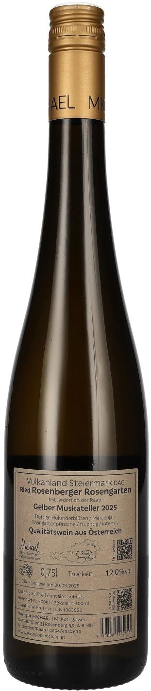 Weingut Michael MICHAEL Gelber Muskateller Ried Rosenberger Rosengarten Vulkanland Steiermark DAC 2025 12% Vol. 0,75l