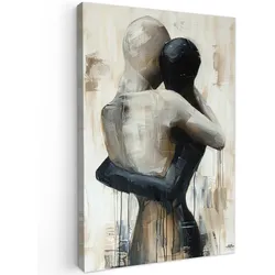 LEINWANDBILD Abstrakt - Liebe - Schwarz und weiß - Modern Deko Wohnzimmer 20x30 cm