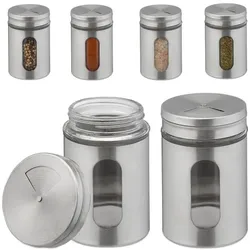 Relaxdays Gewürzstreuer XL 6er Set Silber,Transparent