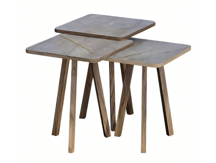 JVmoebel Couchtisch Grauer Holz Couchtisch im modernen Design für stilvolles Wohnen (Set, Couchtisch, Couchtisch 2, Couchtisch 3), Made in Europe