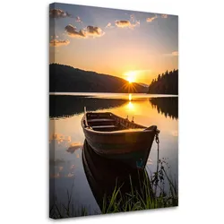 LEINWANDBILD See Boot Sonnenuntergang 40x60cm