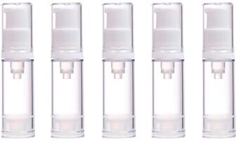 Multisell Products Hub Airless Pump Press Containers, Empty Plastic Vacuum Lotion Bottles For Cosmetics Skincare Travel Dispenser 5ml lotion