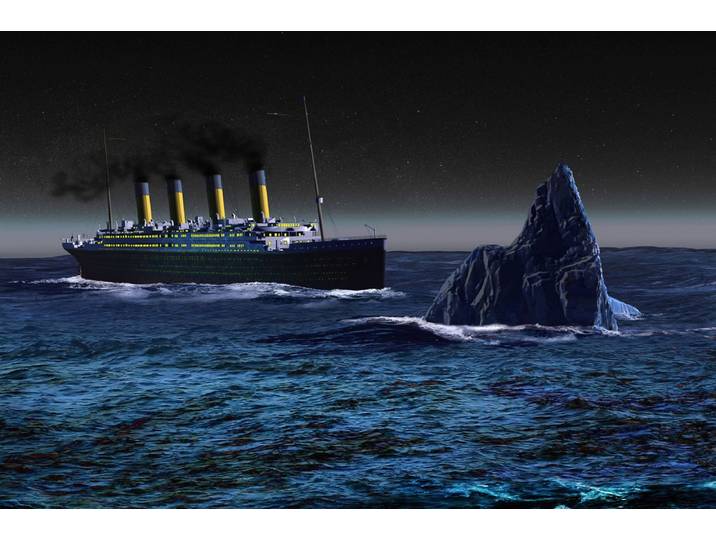 Fototapete PAPERMOON Titanic mit Eisberg , bunt, B:3m L:2,23m, Vlies, Tapeten, Fototapete