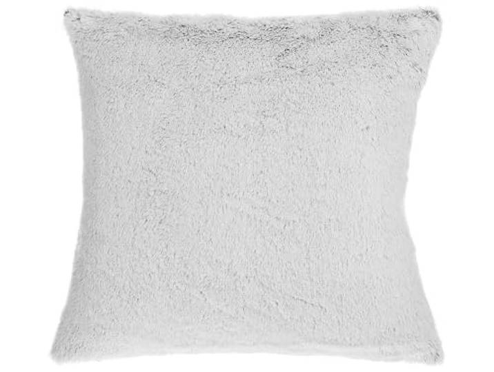Beliani Dekokissen 2er Set 45 x 45 cm Kunstfell flauschig Plüsch grau hellgrau Clematis