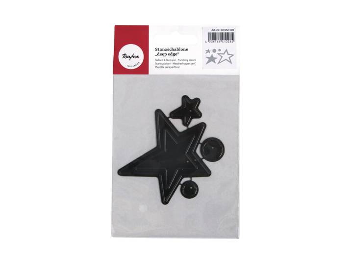 Stanzsch.Set( deep edge ) Stars&Circles , 1-6,8 x 1-6cm, SB-Btl 4Stück