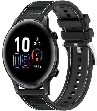 Everyday Crate 20mm Honor Watch SE Band Hybrid Nylon Silicone Watch Band For Honor Watch SE MagicWatch 2 42mm black