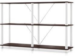 247 Shop At Home Modern Wood Shelving Unit with storage - Tier Shelves, Cube Ladder Shelf