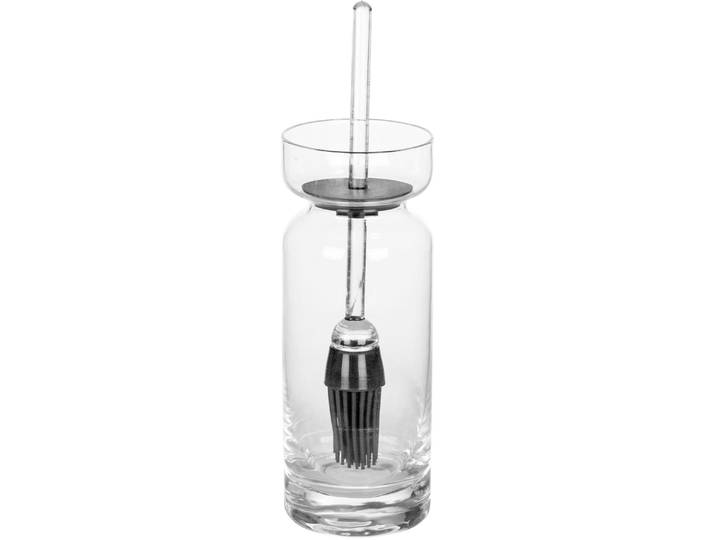 Marinadenpinsel WENKO Modell Marta , transparent, T:6cm, Glas, Silikon, Lebensmittelpinsel, Marinadenpinsel, Marinadenglas mit Silikonpinsel, ideal beim Kochen & am Grill