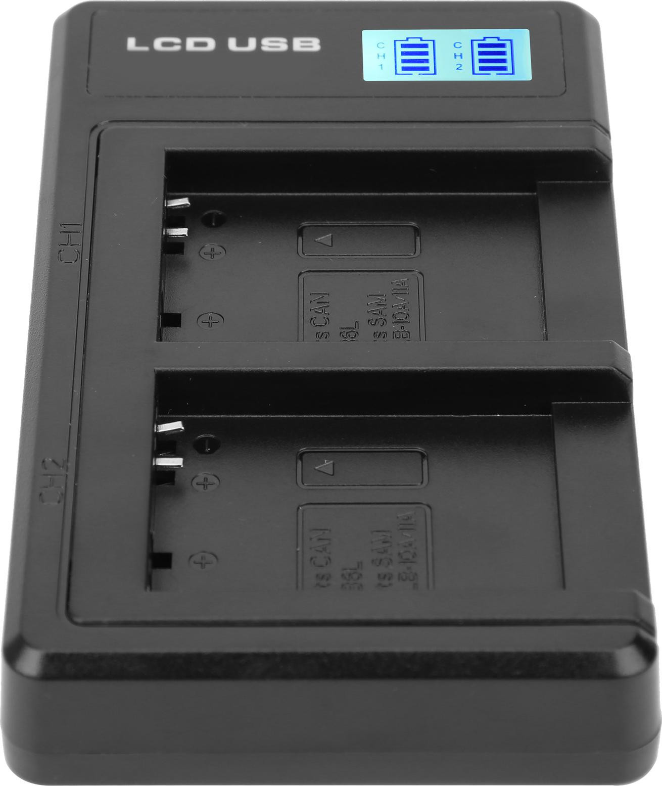Cocosity Draagbare batterijoplader voor NB-6L, USB-dubbele oplader met LCD-display