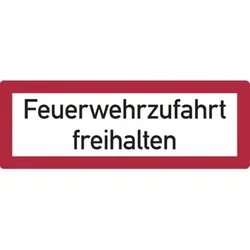 Dreifke® | Schild Feuerwehrschild, Feuerwehrzufahrt freihalten - DI - 594x210x2 mm Aluminium 2 mm