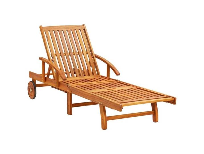 MGH - NEUF Chaise longue/transat - avec coussin - Bois d'acacia solide CC7