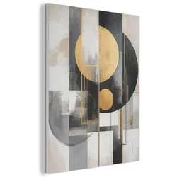 AKUSTIKBILD Abstrakt - Gold - Silber - Formen - Ästhetisch - Modern Wandbilder 60x80 cm