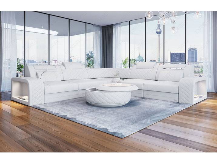 Mini Couch Foggia L-Form in Leder
