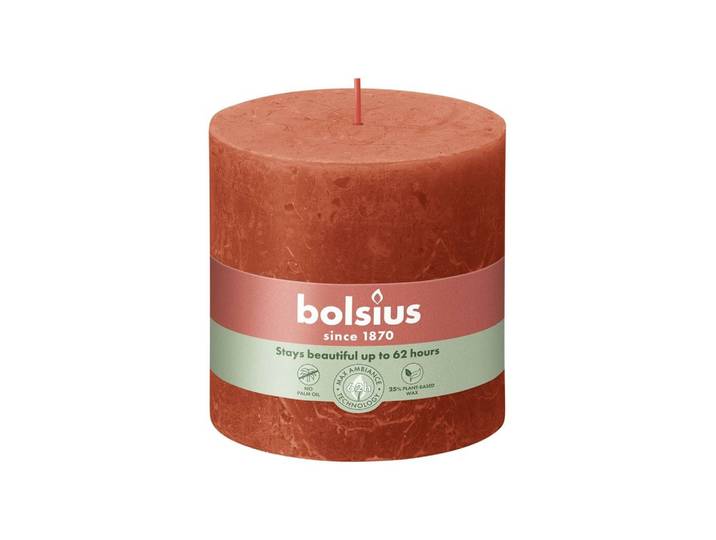 Bolsius kaars rustiek 10x10 cm earthy orange