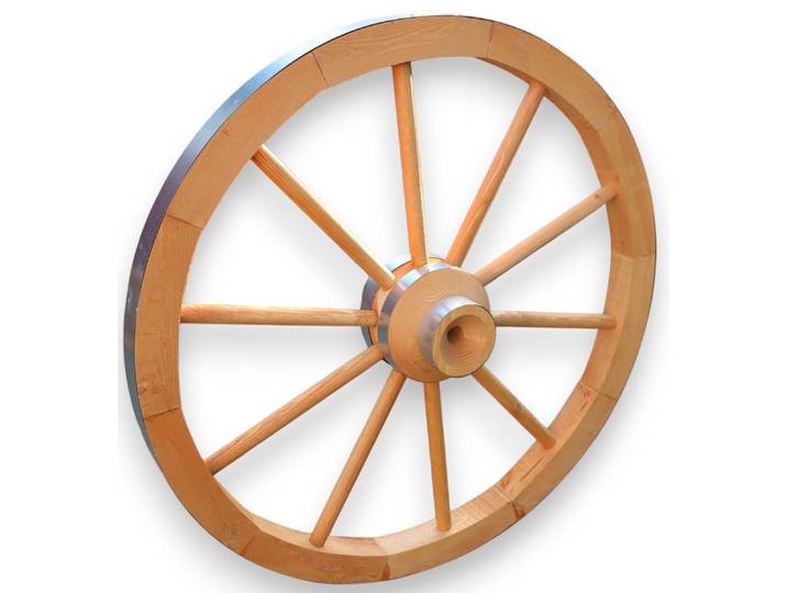 Gartenfigur PROMADINO Wagenrad , gelb (honigfarben), B:90cm H:90cm L:22cm, Holzwerkstoff, Gartenfiguren, Gartenfigur, BxLxH: 90x22x90 cm