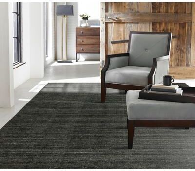 KALATY Handmade Graphite Wool and Viscose Area Rug