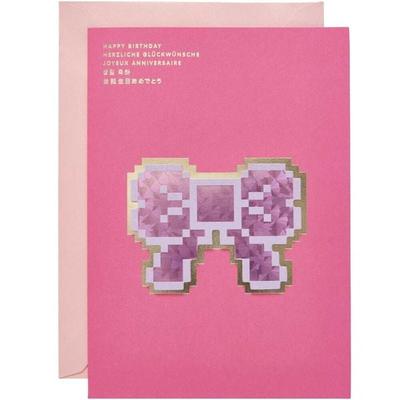 3D-Kartenset La Vie en Rose, Pixel Bow, DIN A5