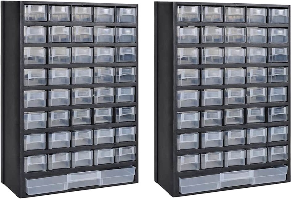 vidaXL Boîte à outils de rangement avec 41 tiroirs 2 pcs Plastique