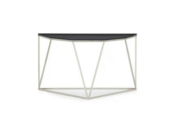 mukuhi Konsolentisch KONSOLENTISCH Aria Rauchglas Edelstahl Silber 140 cm