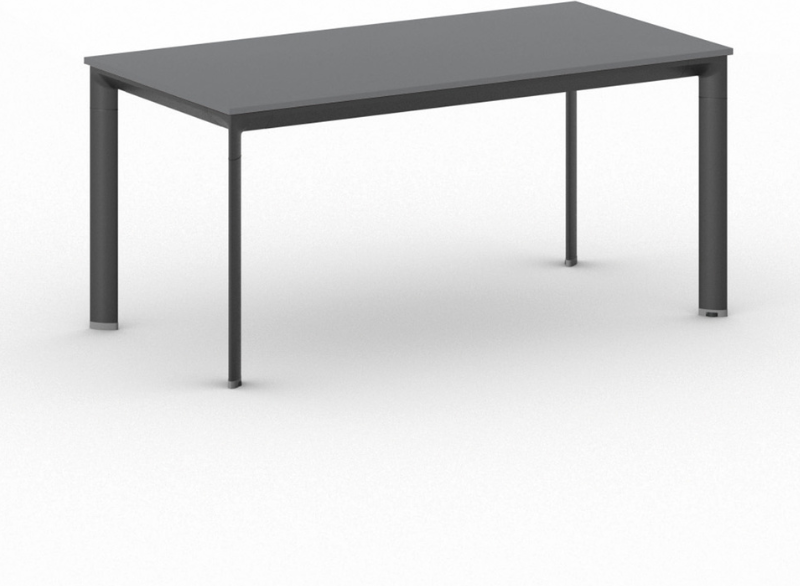 B2B Partner Stół konferencyjny do biura PRIMO INVITATION, 160x80 cm, czarna podstawa, grafit