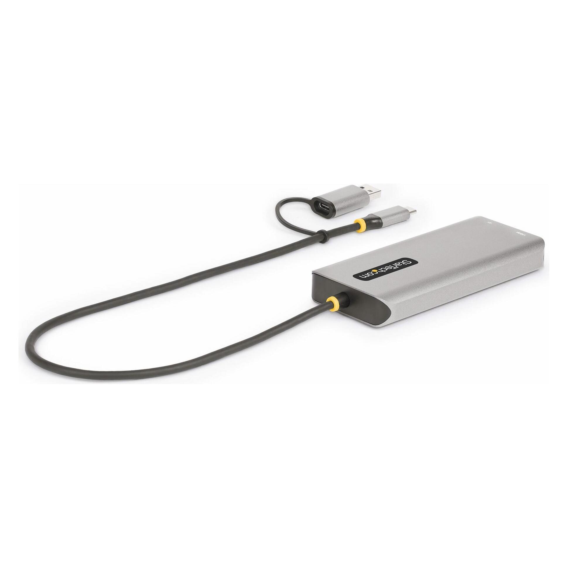 StarTech COM USB-C & USB-A Multiport Adapter Dual HDMI 4K/1080p 3-Port USB Hub USB-C to A Dongle Min (USB-C, 3 Ports) (167B-USBC-MULTIPORT)
