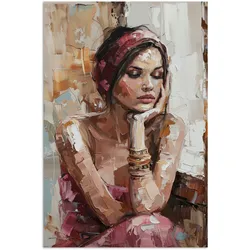 POSTER Frau - Lackierung - Porträt - Modern Wandbild Schlafzimmer 80x120 cm