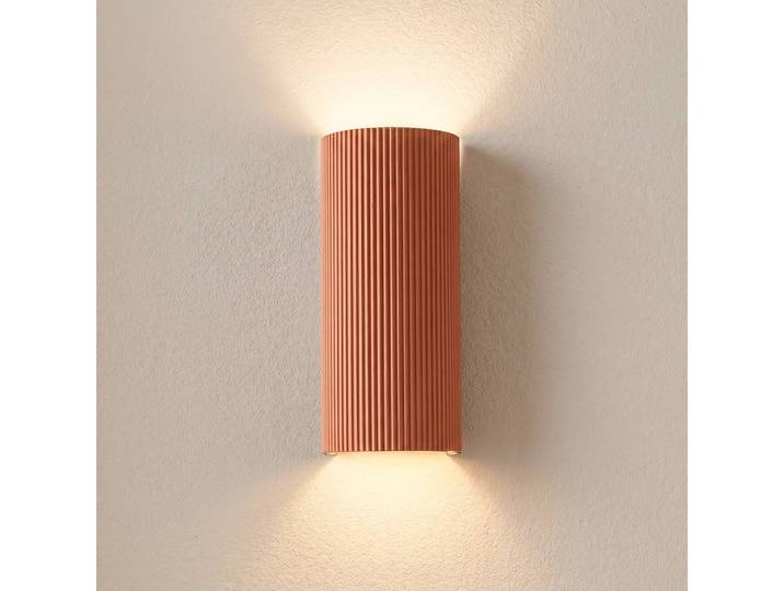 Wandleuchte Colja Lindby, dimmbar, terracotta, für Wohn- / Esszimmer, Gips / Ton, Modern