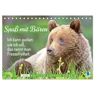 Spaß mit Bären: Edition lustige Tiere (Tischkalender 2026 DIN A5 quer), CALVENDO Monatskalender