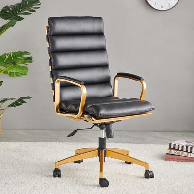 LUXMOD® Office Chair Faux Leather Gold Frame Adjustable and Swivel