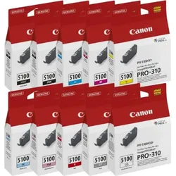 Canon PFI-5100 MBK/PBK/C/M/Y/PC/PM/R/GY/CO Tintenpatronen Multipack 10-farbig