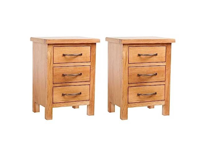 vidaXL Nachttische 2 STK. 40x30x54 cm Massivholz Eiche