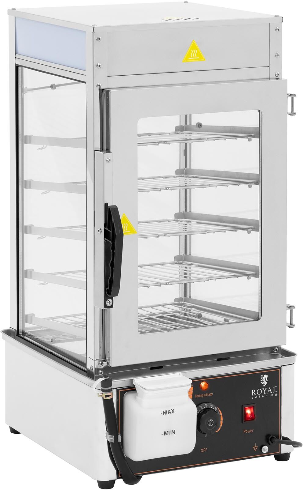 Dumpling Steamer - 5 racks at 30 x 29.5 cm - 30 - 110 °C - Royal Catering RCDS-38/5