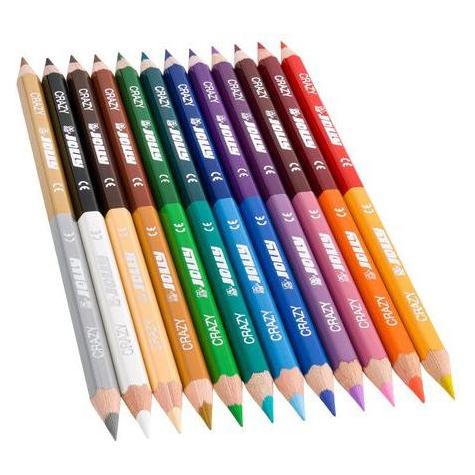 Jolly Superstick Crazy Buntstifte Farbstifte 24 Farben mit 12 Farbstiften Kinderfest und Bruchsicher (12x) (3000-0503)